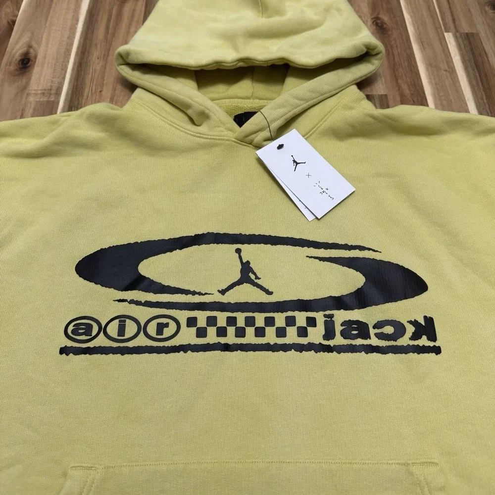 Jordan Travis Scott Hoodie Mens XL Celery Heavyweight Streetwear Pullover NWT